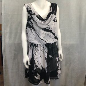 Express Cowl Neck Sleeveless Abstract Dress